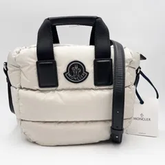 MONCLER（モンクレール）Mini Caradoc ミニカラドック トートバッグ ショルダーバッグ ダウン ナイロン ベージュ系 ブラック レザーのサムネイル