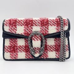 t60【極美品】グッチ デュオニソス GG柄 ツイード チェーンショルダー