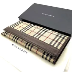 バーバリー BURBERRY 長財布 ノバチェック キャンバス レザー 良品のサムネイル
