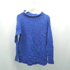 ◇ BEAMS LIGHTS ハイネック 無地 厚手 長袖 ニット サイズ38 ブルー レディース E  【1308290065297】
