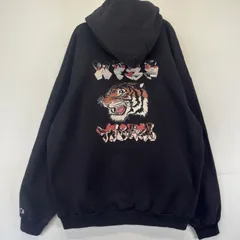 古着 チャンピオン Champion パーカー プルオーバー 目無し 大きいサイズ XL  ブラック系 バックプリント メンズ