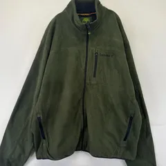 古着 ティンバーランド Timberland フリース ジャケット フルジップ ワンポイントロゴ刺繍 大きいサイズ 2XL  グリーン系 メンズのサムネイル