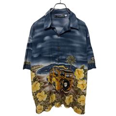 schott ショット アロハシャツ コウモリ グリーン 総柄 レーヨン XL