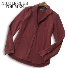 NICOLE CLUB FOR MEN ニコルクラブ フォーメン 通年 襟ワイヤー★ 長袖 イタリアンカラー シャツ Sz.48 メンズ