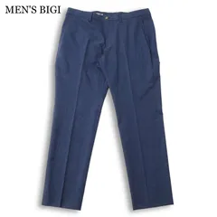MEN'S BIGI メンズビギ 春夏★ ヘリンボーン テーパード スラックス パンツ Sz.4 メンズ 紺 ネイビーのサムネイル