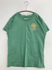 ROXY ロキシー Tシャツ/カットソー M グリーン 前面プリント バックプリント ブランドロゴ ミドル丈 半袖 クルーネック(丸首)