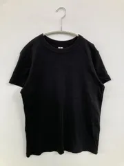 UNIQLO U ユニクロユー Tシャツ/カットソー XL ブラック 無地 ミドル丈 半袖 クルーネック(丸首)