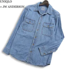 25SS★ UNIQLO × JW ANDERSON ユニクロ JWアンダーソン 通年★ 長袖 ウォッシュ加工 ワーク デニム シャツ Sz.M メンズ
