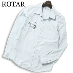 ROTAR ローター 通年★ 長袖 ロゴ プリント ワーク シャツ 日本製 Sz.M メンズ ロカビリーのサムネイル