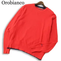 Orobianco オロビアンコ 通年★ リネン混 ロゴ刺繍 ワッフル ニット セーター 日本製 Sz.L位 メンズのサムネイル