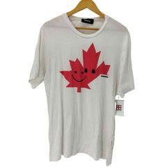 正規品2022DSQUARED2 メープルリーフプリント Tシャツ ホワイトXL 