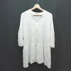 ◇ season reason by lin & red Vネック 薄手 袖ゴム カジュアル 半袖 カットソー サイズM ホワイト レディース E  【1310050004453】