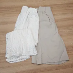 ◇ 《 GU ジーユー まとめ売り2点セット サイズS ウエストゴム レース ワンタック スカート ハーフパンツ レディース 》 E  【1310050004262】