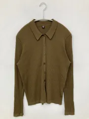 UNIQLO ユニクロ カーディガン/ボレロ XL カーキ ニット 無地 ミドル丈 長袖
