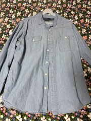 未使用 シャンブレーシャツ 半袖 初期 POST ポストオーバーオールズ