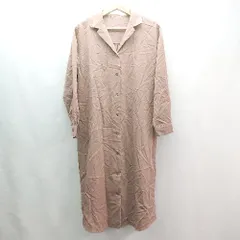 ◇ allamanda 薄手 無地 シャツ ゆったり 長袖 ロング ワンピース サイズ38 ブラウン レディース E  【1310050025908】のサムネイル