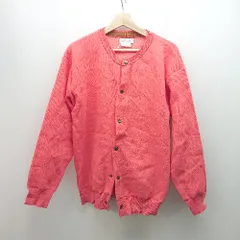 ◇ CIAOPANIC TYPY ラウンドネック 無地 オーバーサイズ 長袖 カーディガン サイズM レッド レディース E  【1310050026615】