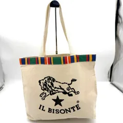 イルビゾンテ ILBISONTE トートバッグ キャンバス 生成り ロゴ 良品