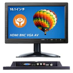 10.1-inch Monitor, Small Display, LCD Monitor / HDMI, VGA, AV, BNC, USB Ports / 1024x600 Resolution / 16:9 Aspect Ratio / VESA Mount / Built-in Speaker / Remote Control / CCTV Security Camera DVR for PC and Game Consoles (cdd9e690)