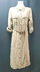 ◇ BANANA REPUBLIC 薄手 ロング カジュアル 透け感 長袖 ロング ワンピース サイズXS ブラウン レディース E  【1310130023558】