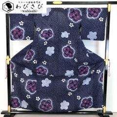 夏着物 浴衣 有松鳴海本絞り 花柄模様 紫紺色 K-5088 - メルカリ