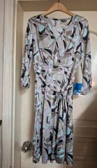 希少 PUCCI 総柄 Vネック ブラウス レーヨン フレアブラウス 七分袖 