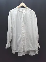 ◇ Samansa Mos2 blue フロントボタン シンプル 大人カジュアル 長袖 ブラウス 表記なし ホワイト レディース E  【1310130044812】