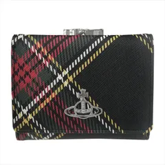 Vivienne Westwood ヴィヴィアンウエストウッド 三つ折り財布（小銭ガマ口） SAFFIANO PRINTED 5115002NW-S0022 N302 CHELSEA TARTAN スモールフレーム ミニ財布