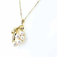 御木本 ミキモト MIKIMOTO K18 ベビーパール ペンダントネックレス 