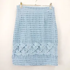◇ ◎ MIIA ミーア 横チャック閉め アクセントパーツ ロング丈 タイト スカート サイズ2 ブルー レディース E  【1310300008200】のサムネイル