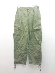 ◇ BABYLONE カジュアル シンプル タック 着回し メンズライク カーゴパンツ サイズ36 カーキ レディース E  【1310300013150】のサムネイル