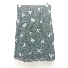 ◇ mysty woman バックファスナー 花柄 メッシュ生地 膝丈 フレア スカート 表記なし ブラック レディース E  【1310300013778】のサムネイル