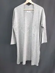 ◇ NATURAL BEAUTY BASIC ニット ロング丈 サイドスリット 長袖 カーディガン サイズM グレー レディース E  【1310300020530】