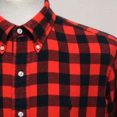 ラルフローレン シャツ メンズ ボタンダウン ネルシャツ  L  XL 2XL 赤 黒  黒ポニー バッファローチェック ブロックチェック ワークシャツ ゆるだぼ ビッグシルエット オーバーサイズ 90s 美品 アメリカ古着