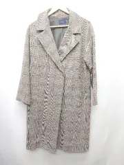 ◇ DOUX ARCHIVES ドゥアルシーヴ チェック オフィス ビジネス 長袖 チェスターコート サイズM グレー系 レディース P  【1402080017876】のサムネイル