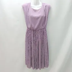 ◇ NATURAL BEAUTY BASIC プリ－ツ ウエスト総ゴム キャミソール ロング丈 ワンピース サイズS パ－プル系 レディース E  【1402200019704】のサムネイル