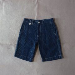 美品 濃紺 EVISU カモメ インディゴウォバッシュ デニム ショーツ W34