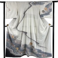 豪華】丈161cm 裄65cm 金彩 箔調 華やかな意匠 付下げ 着物 正絹