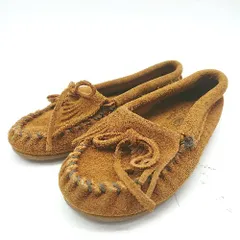 ◇ Minnetonka ミネトンカ キルティスエード かわいい 柔らかい キッズ モカシンシューズ サイズ12 ブラウン レディース E  【1402280002757】のサムネイル