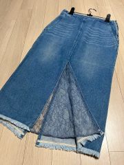 PLEATS PLEASE デニムカラーブルー スカート⑩ PLEATS PLEASE デニムカラーブルー スカート⑩ - メルカリ