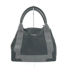新品同様 バレンシアガ ネイビーカバス S トートバッグ レザー グレー
