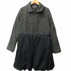 ローラアシュレイ LAURA ASHLEY ダウンロングコート バルーンジャケット ブルゾン ツイード切替 シルバー金具 グレー 9 約Mサイズ 0503 IBO52のサムネイル