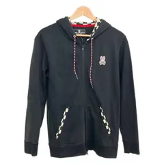 PsychoBunny(サイコバニー) パーカー サイズS美品  - 黒×白×ネイビー×レッド 長袖/ダブルジップ/春のサムネイル