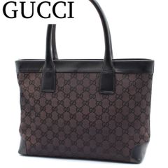 【良品】GUCCI グッチ　GG柄　トートバッグ　大容量 肩掛け　PVC レザー 良品】GUCCI グッチ GG柄 トートバッグ PVC ダークブラウン - メルカリ