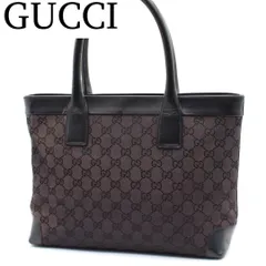 【良品】GUCCI GG柄 キャンバス トートバッグ 肩掛け レザー ブラック