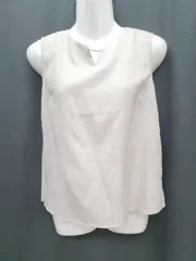 ◇ NATURAL BEAUTY BASIC ナチュラルビューティー キーネック ノースリーブ ブラウス サイズM オフホワイト系 レディース P  【1405090019793】のサムネイル