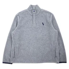 POLO GOLF RALPH LAUREN 90年代 ハーフスナップ フリースジャケット XL グレー ポリエステル ドローコード