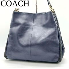 COACH F25884 デニムレザー トートバッグ ショルダー A4収納可 - メルカリ