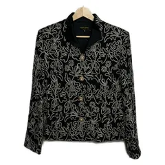 HARDY AMIES(ハーディエイミス) ジャケット サイズ13R レディース美品  - 黒×白 刺繍/フラワーのサムネイル