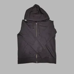 UNIQLO クロップド ツーウェイ フード ジップアップ ブラック XL
